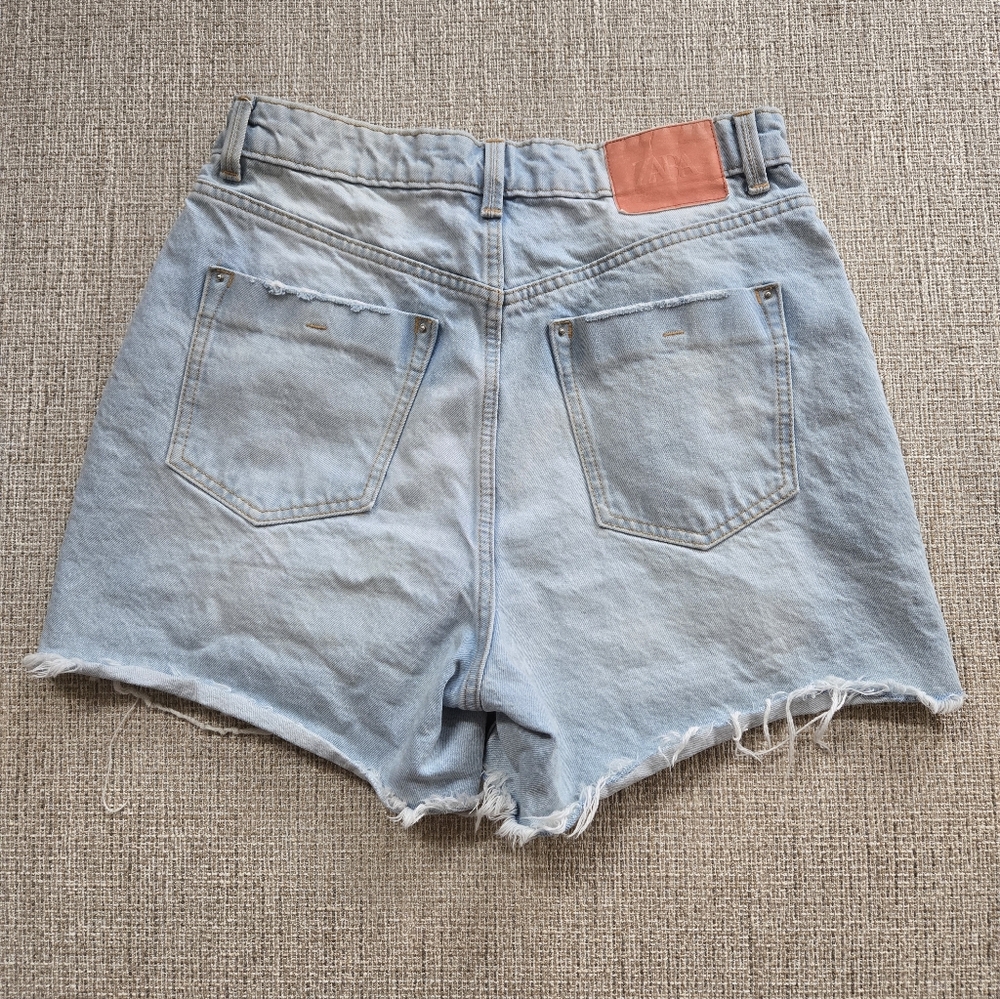Zara High Waist Jean Shorts - Picture 3 of 6